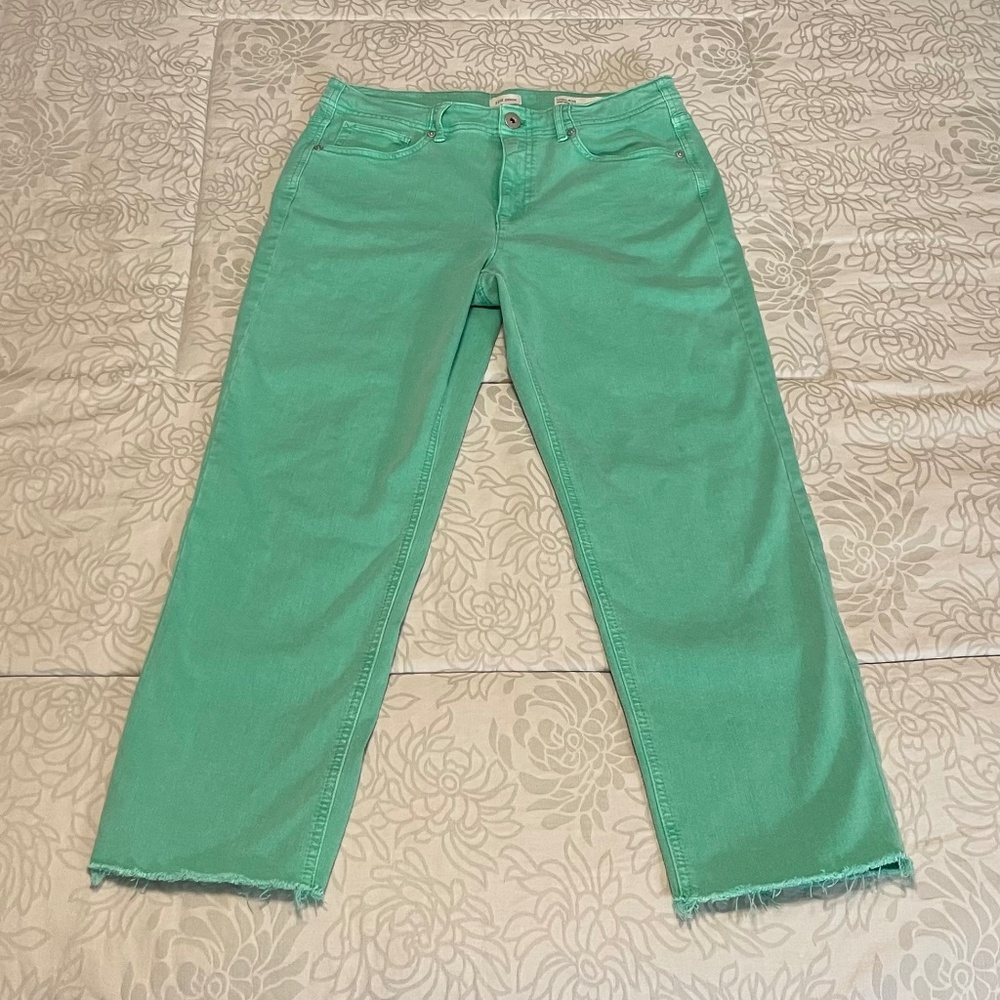 J Jill High-Rise Fringe-Hem Crop pants